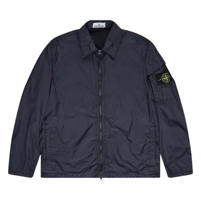 Pre-owned Stone Island Dyed Crinkle Reps Overshirt 'navy' | Blue | Men's Size Xxl