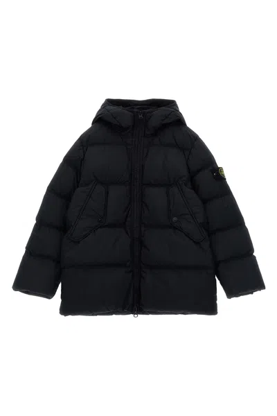 Stone Island Dyed Down Jacket In Black