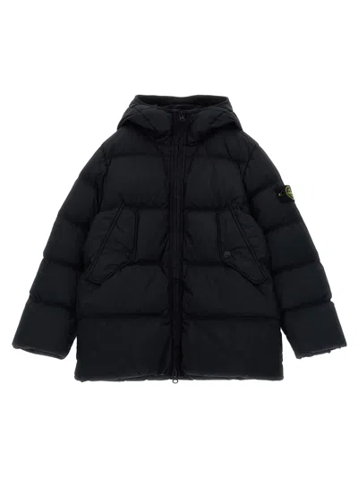 Stone Island Kids' Dyed Down Jacket In Black