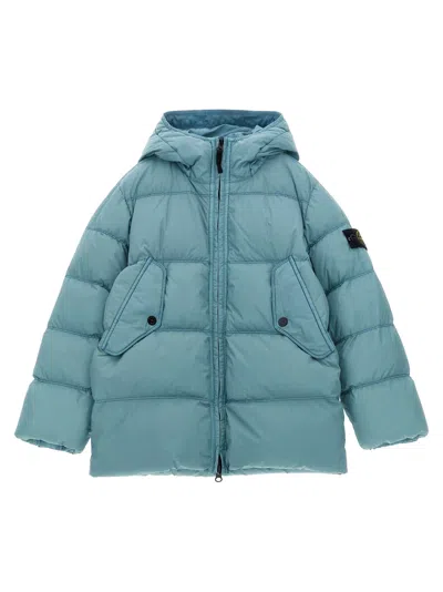Stone Island Kids' Dyed Down Jacket In Blue