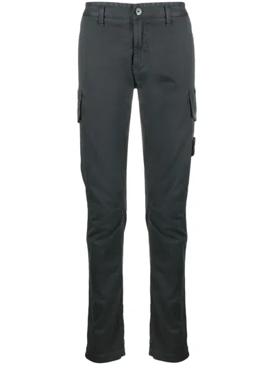Stone Island Dyed Twill Cargo Trousers In Grey