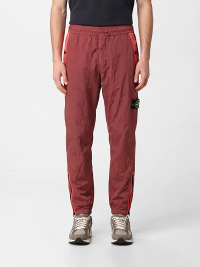 Stone Island Econyl Nylon Jogging Trousers With Compass Logo Patch In Pink