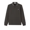 Stone Island Long Sleeve Polo In Brown