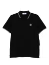 Stone Island Elastan Ss Polo In Black