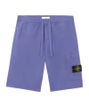 Stone Island Relaxed Fit Shorts With Drawstring And Logo Patch In Purple