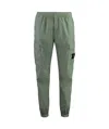 Stone Island Stretch Cotton Trousers In Green