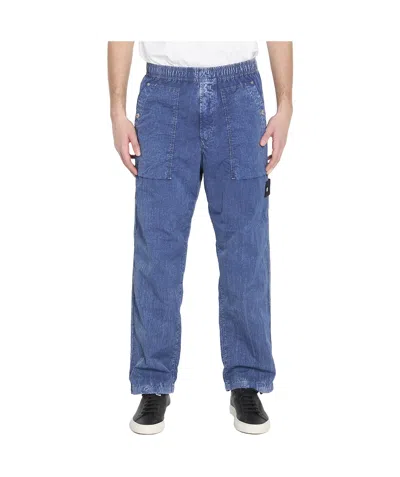 Stone Island Elastic Waist Jeans In Blue