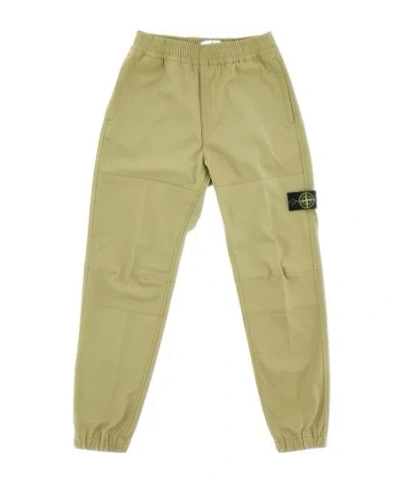 Stone Island Elastic Waist Pants In Green