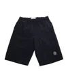 Stone Island Elastic Waist Shorts In Black