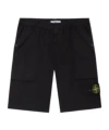 Stone Island Elastic Waist Shorts In Black