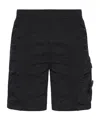 Stone Island Shorts In Knitteroptik Mit Kompass-patch In Black