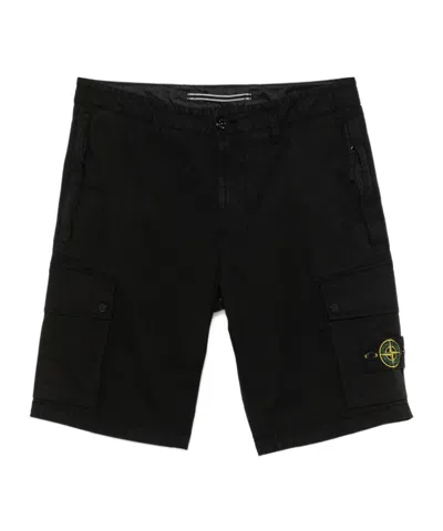 STONE ISLAND STONE ISLAND LOGO PATCH CARGO SHORTS