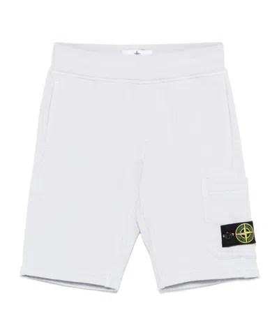 Stone Island Elastic Waist Shorts In Blue