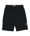 Stone Island Elastic Waist Shorts In Blue