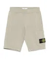 Stone Island Elastic Waist Shorts In Brown