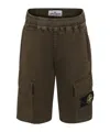 Stone Island Elastic Waist Shorts In Green