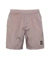 Stone Island Costume Con Logo Compass Swim Shorts In Nude