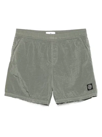 Stone Island Elastic Waist Swim Shorts In Sage
