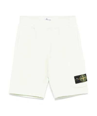 Stone Island Elastic Waist Shorts In White