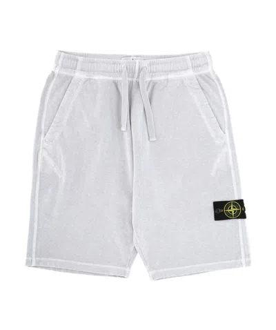 Stone Island Elastic Waist Shorts In White