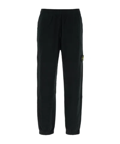 Stone Island Elastic Waist Sports Pants In Black