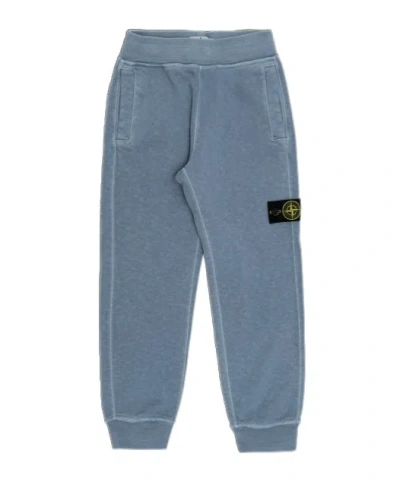 Stone Island Kids' Elastic Waist Sports Pants In Gray