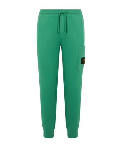 Stone Island Elastic Waist Sports Pants In Green