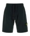 Stone Island Logo Patch Bermuda Shorts In Black