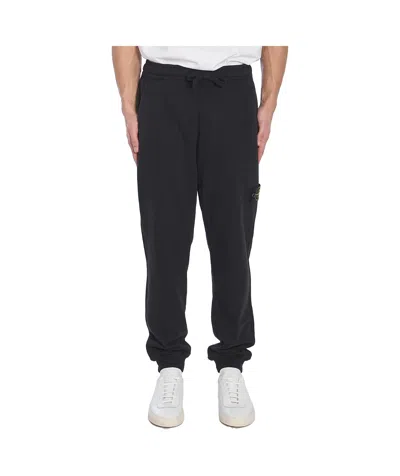 Stone Island Elastic Waist Sweatpants In Black