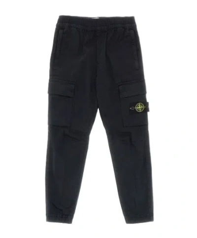 Stone Island Elastic Waist Sweatpants In Blue
