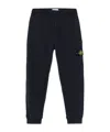 Stone Island Relaxed Fit Drawstring Elasticated Waistband Cotton-blend Sweatpants In Blue