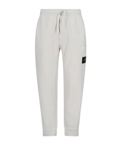 Stone Island Elastic Waist Sweatpants In Nude