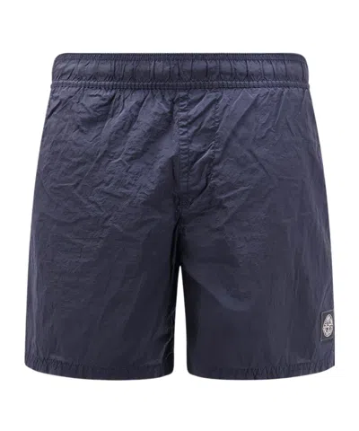 Stone Island Elastic Waist Swimming Shorts In Blue