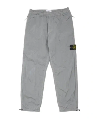 Stone Island Elastic Waist Trousers In Gray
