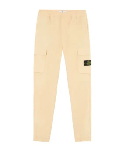 Stone Island Elastic Waistband Casual Pants In Nude