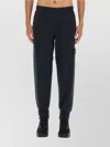 Stone Island Elastic Waistband Regular Fit Ribbed Cuffs Side Pockets In Blue
