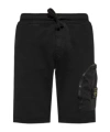 Stone Island Elastic Waistband Shorts In Black