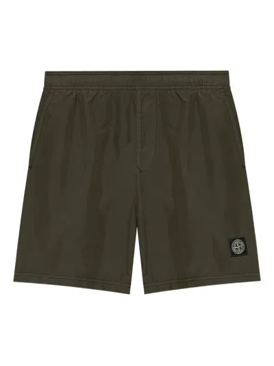 Stone Island Elasticate-waist Shorts In Green