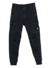 Stone Island Elasticated-cuff Cargo Trousers In Black