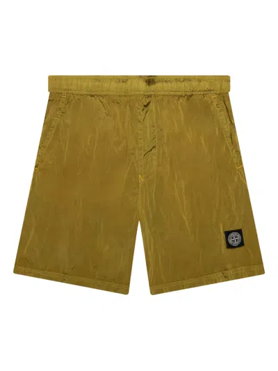 Stone Island Elasticated-waist Swim Shorts In Yellow
