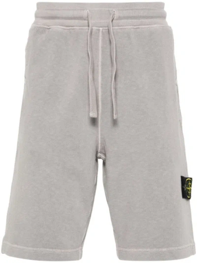 Stone Island Elasticated Waistband Shorts In Grey