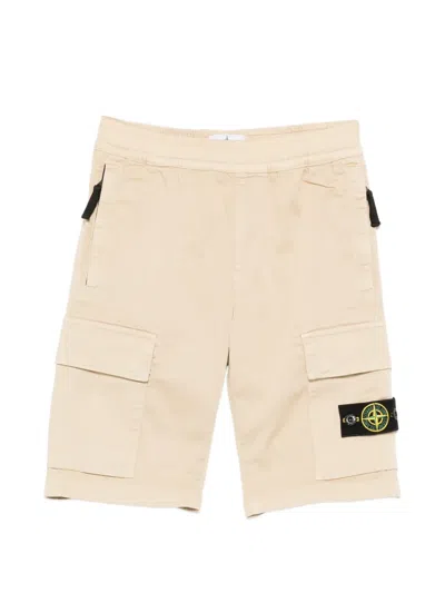 Stone Island Kids' Elasticated-waist Shorts In Neutral