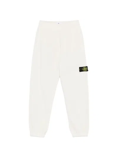 Stone Island Kids' Elasticated-waistband Track Pants In Neutral