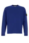 Stone Island Ribbed Crew Neck Sweater With Long Sleeves In Blue