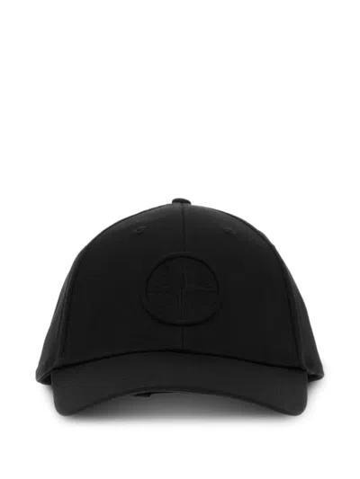 Stone Island Embossed-logo Baseball Cap In Black
