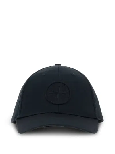 Stone Island Embossed-logo Baseball Cap In Blue