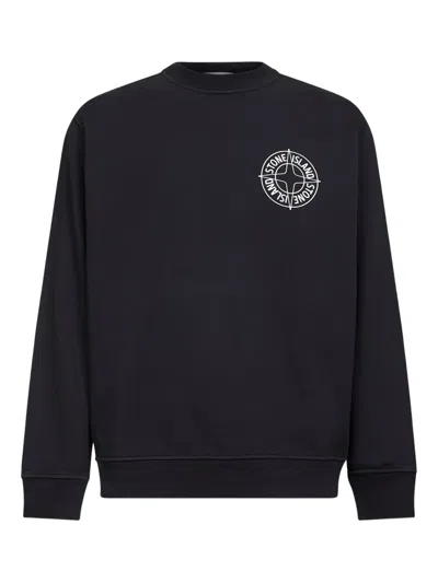 Stone Island Embossed Logo Sweatshirt In Black