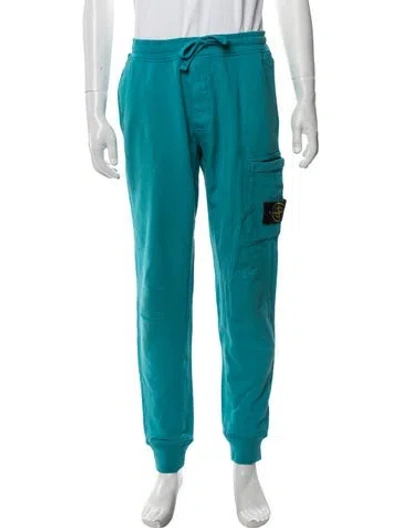 Pre-owned Stone Island Embroidered Accent Lounge Bottoms In Blue