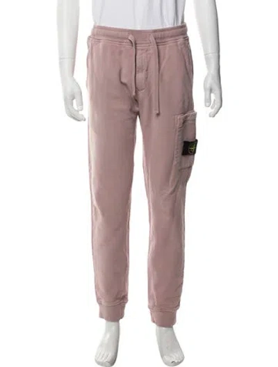 Pre-owned Stone Island Embroidered Accent Lounge Bottoms In Pink