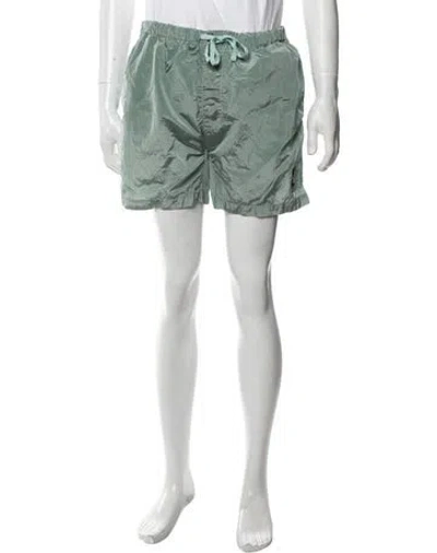 Pre-owned Stone Island Embroidered Accent Swim Trunks W/ Tags In Green